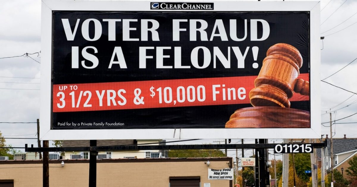 voter suppression billboard