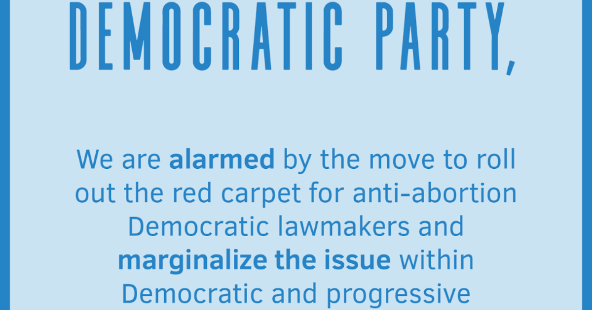 dear democratic party abortion graphic